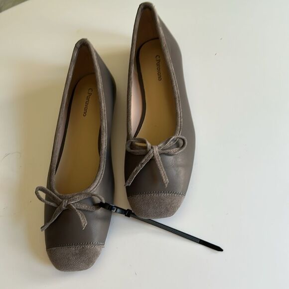 C.Paravano Women's Pump Square Toe Low Block Heels, Grey, Size 39/8 -8.5 NWOT - Picture 9 of 10
